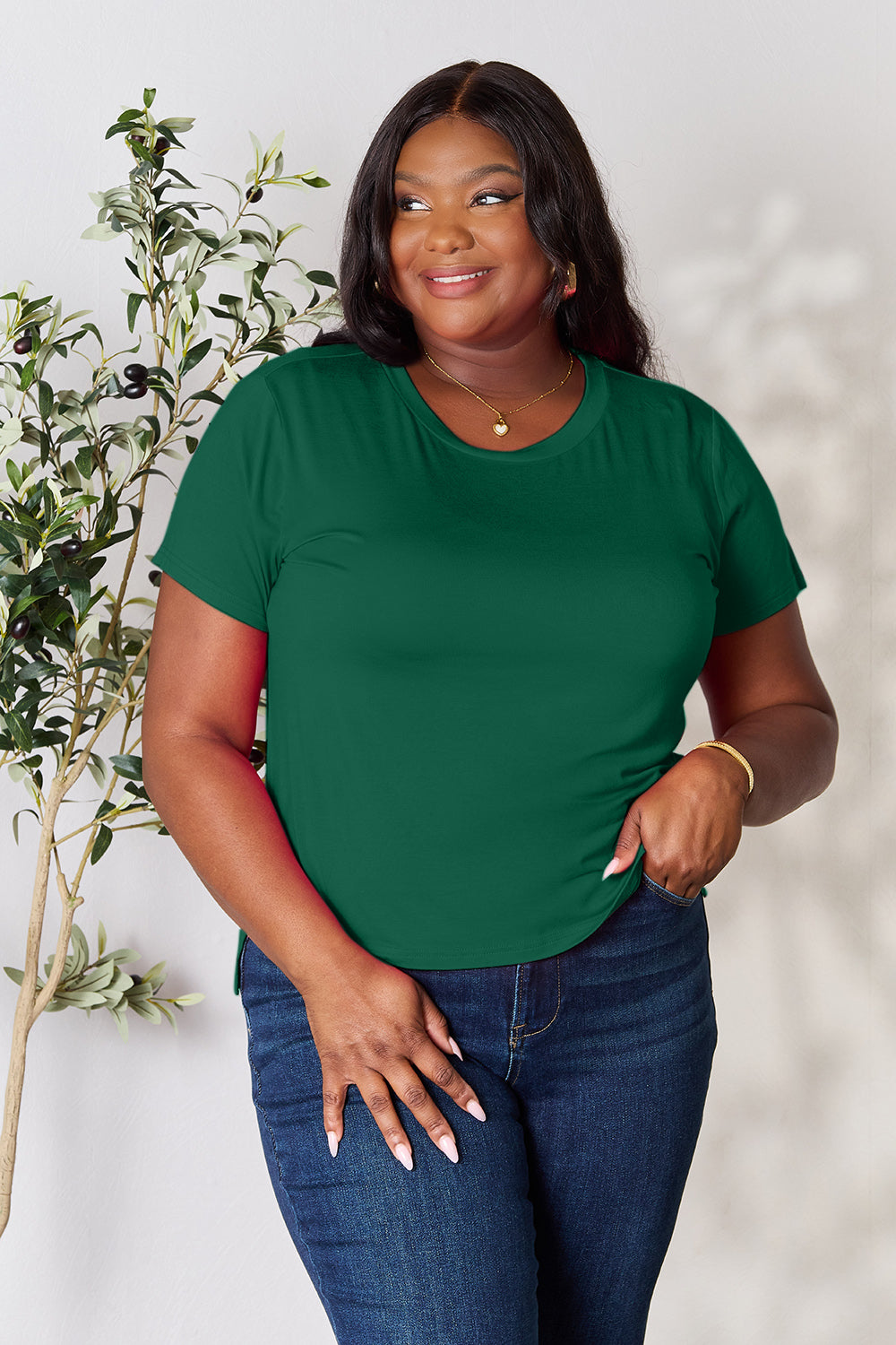Basic Bae Full Size Round Neck Short Sleeve T-Shirt - Tote and Lounge