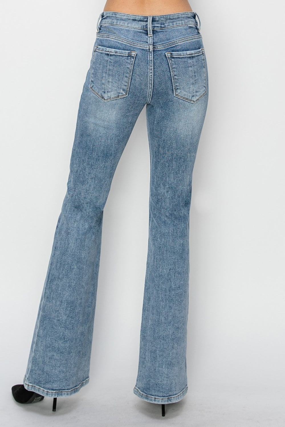 RISEN Full Size Mid Rise Bootcut Jeans - Tote and Lounge
