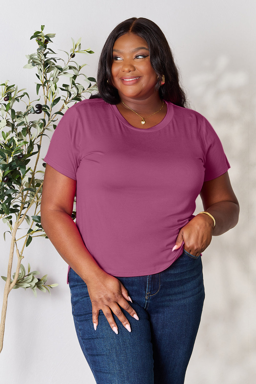Basic Bae Full Size Round Neck Short Sleeve T-Shirt - Tote and Lounge