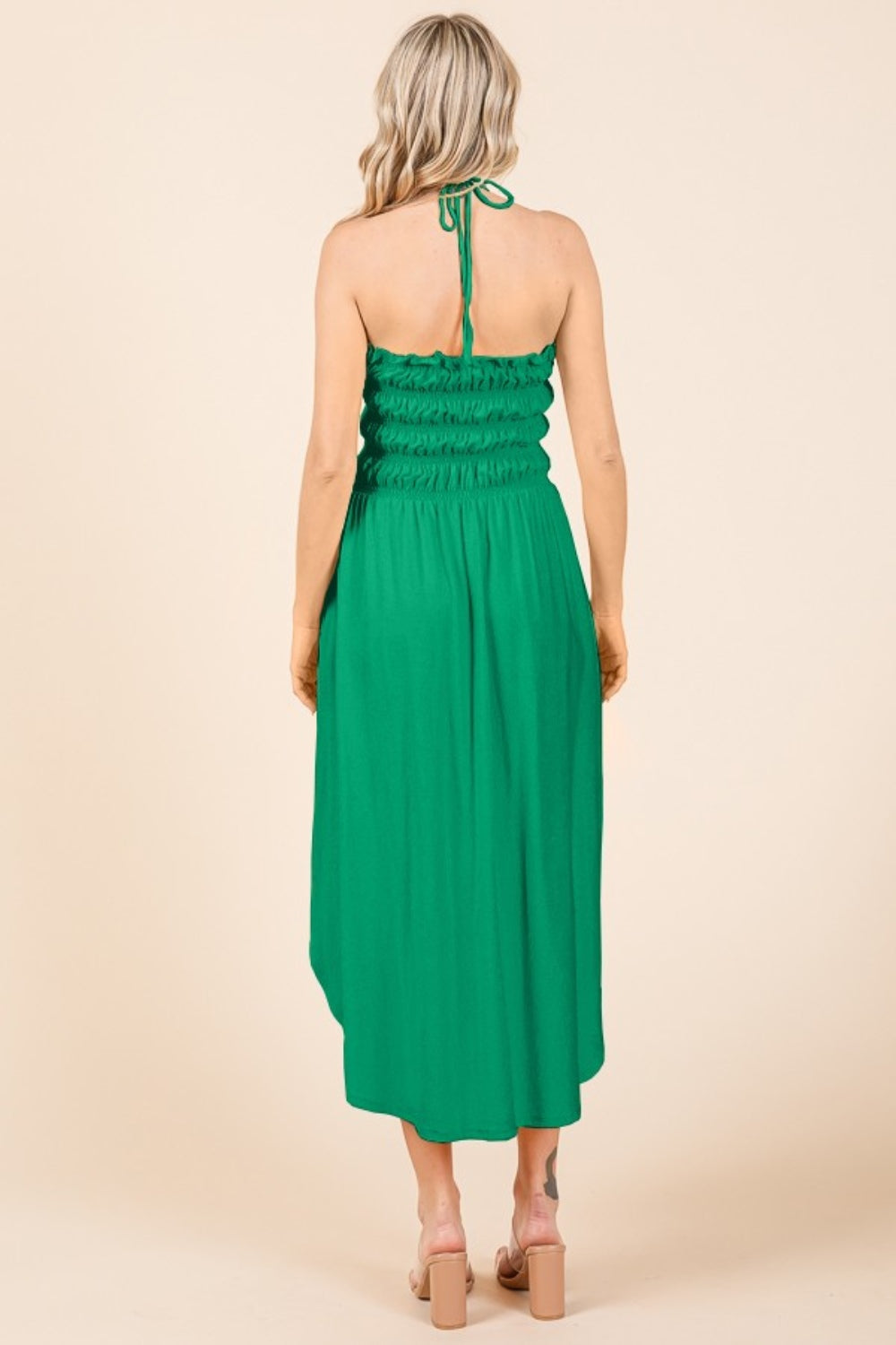 Culture Code Tie Back Shirring Dress with Pockets - Tote and Lounge