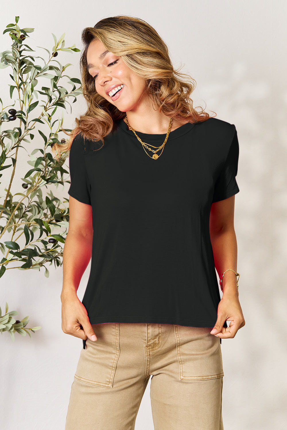 Basic Bae Full Size Round Neck Short Sleeve T-Shirt - Tote and Lounge