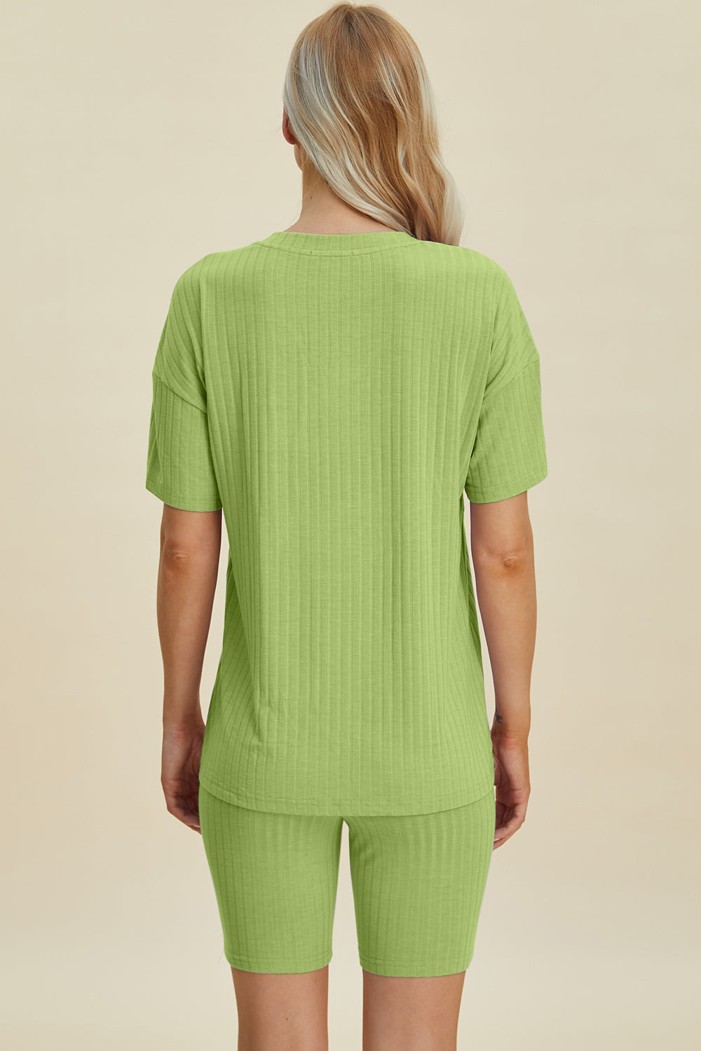 Basic Bae Full Size Ribbed V-Neck Short Sleeve Top and Shorts Set - Tote and Lounge