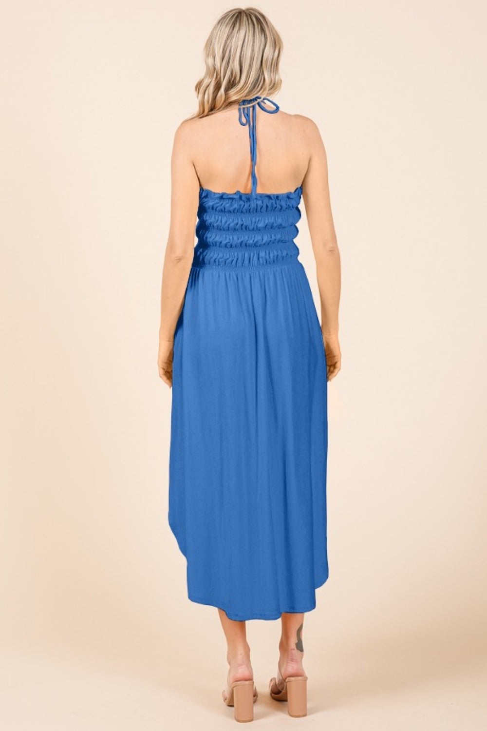 Culture Code Tie Back Shirring Dress with Pockets - Tote and Lounge