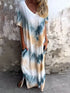 Full Size Pocketed Tie-Dye Short Sleeve Dress - Tote and Lounge