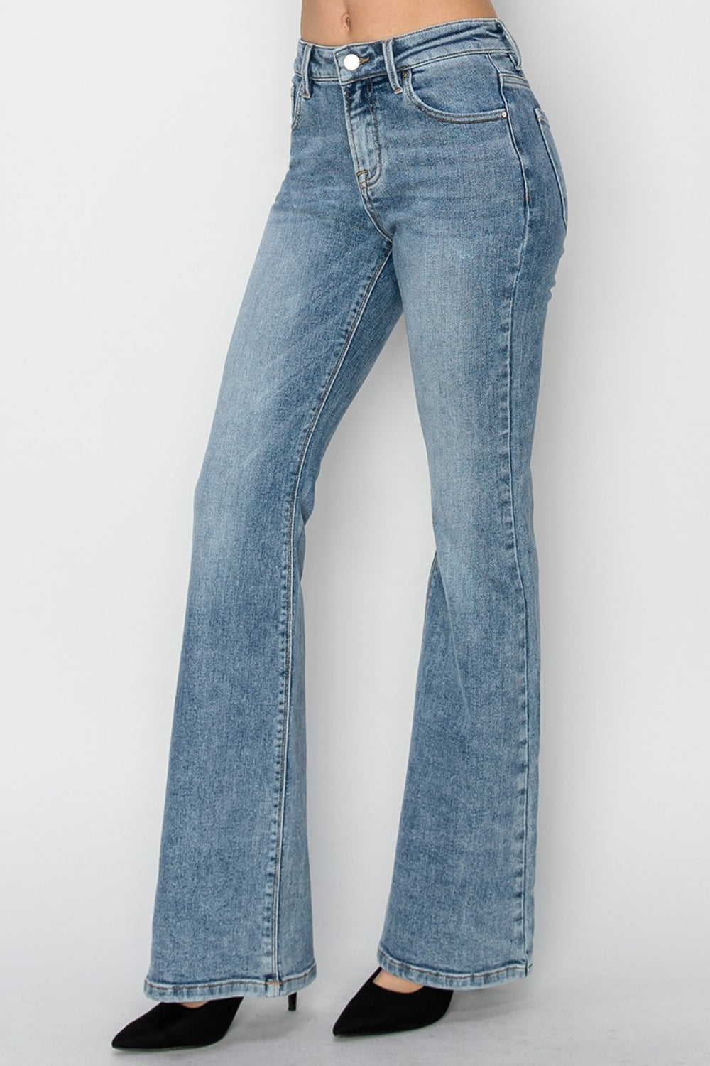 RISEN Full Size Mid Rise Bootcut Jeans - Tote and Lounge