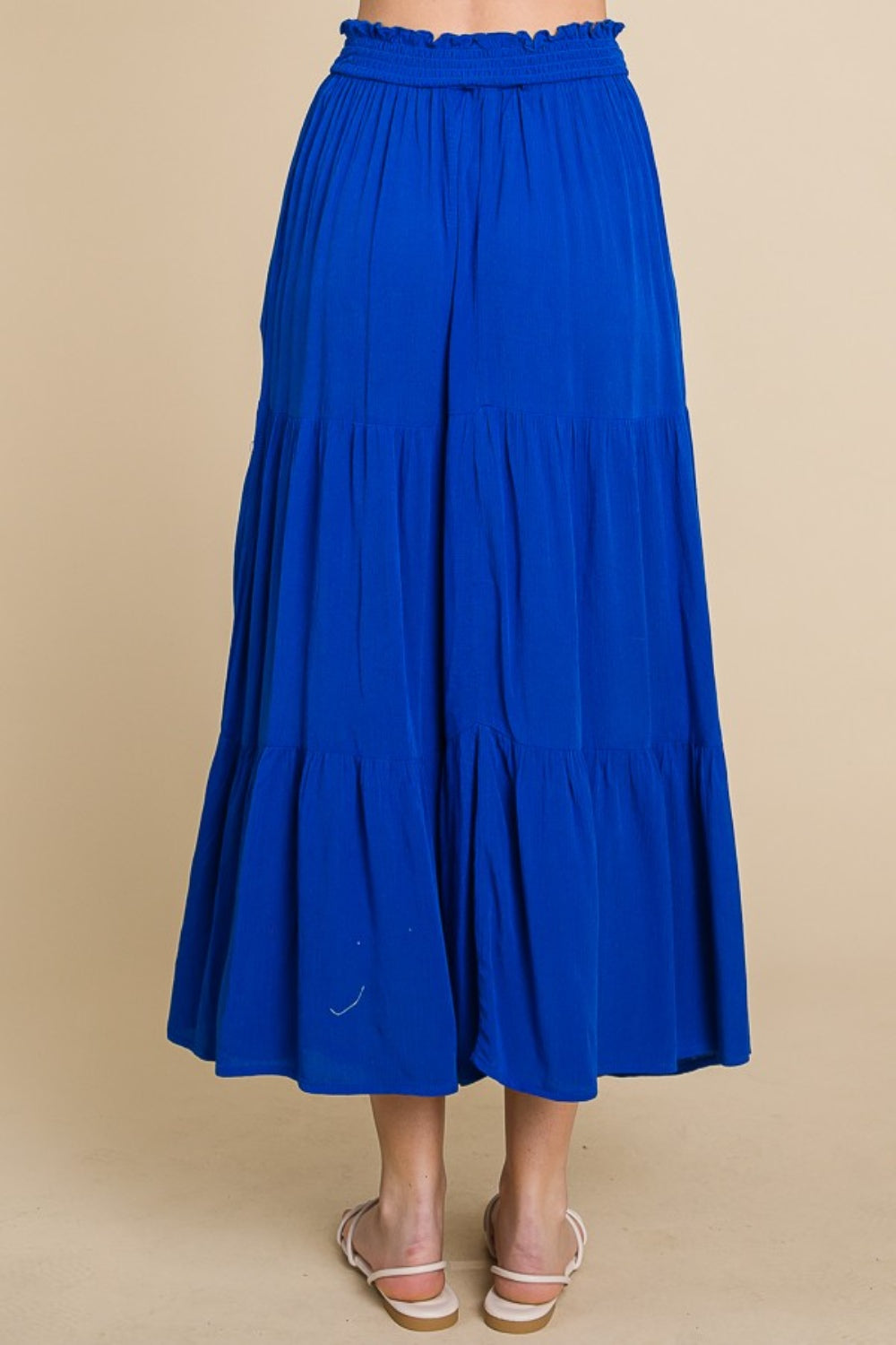 Culture Code Full Size Frill Ruched Midi Skirt - Tote and Lounge