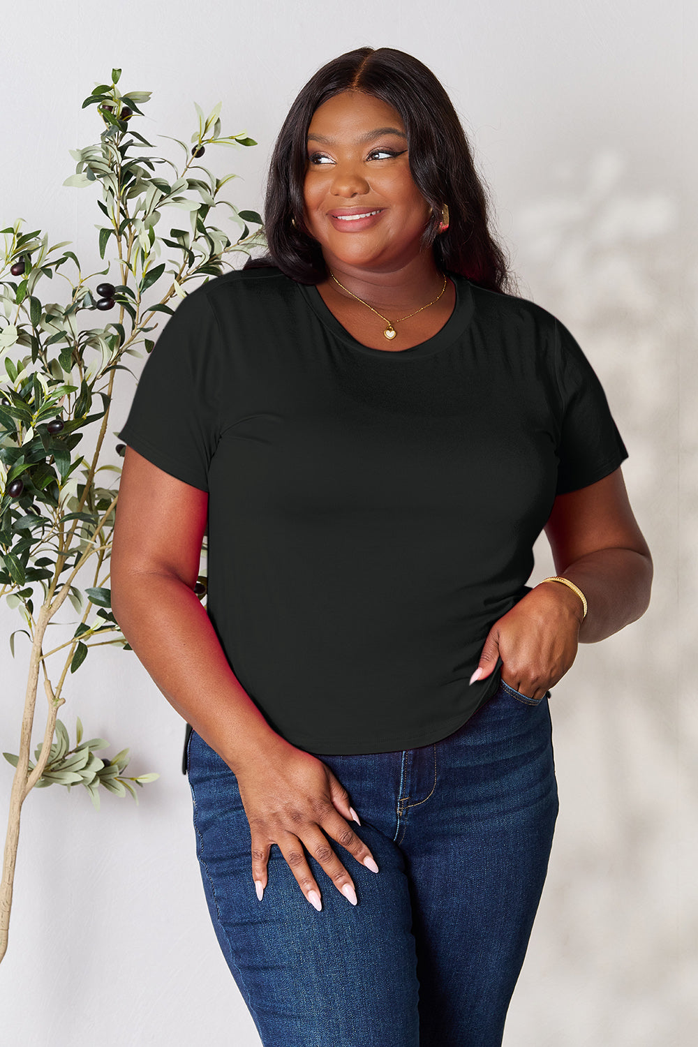 Basic Bae Full Size Round Neck Short Sleeve T-Shirt - Tote and Lounge