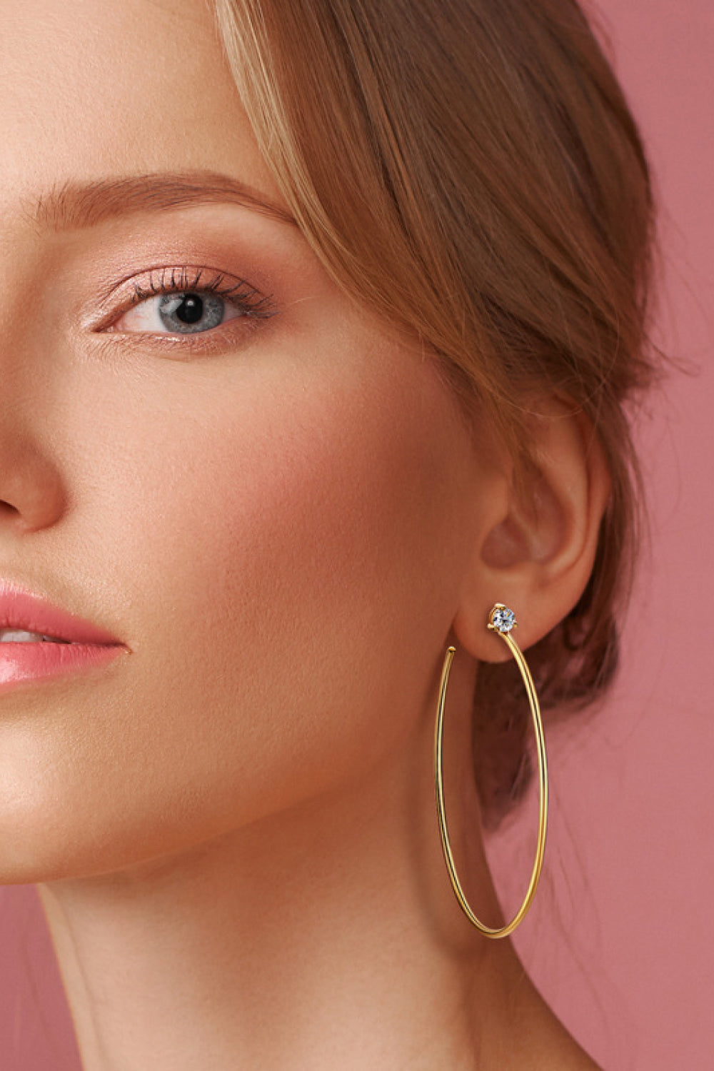 Adored 925 Sterling Silver Moissanite Hoop Earrings - Tote and Lounge