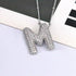 Copper Inlaid Zircon Letter Pendant Necklace M-Z - Tote and Lounge