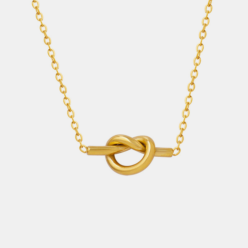 18K Gold-Plated Titanium Steel Knot Necklace - Tote and Lounge