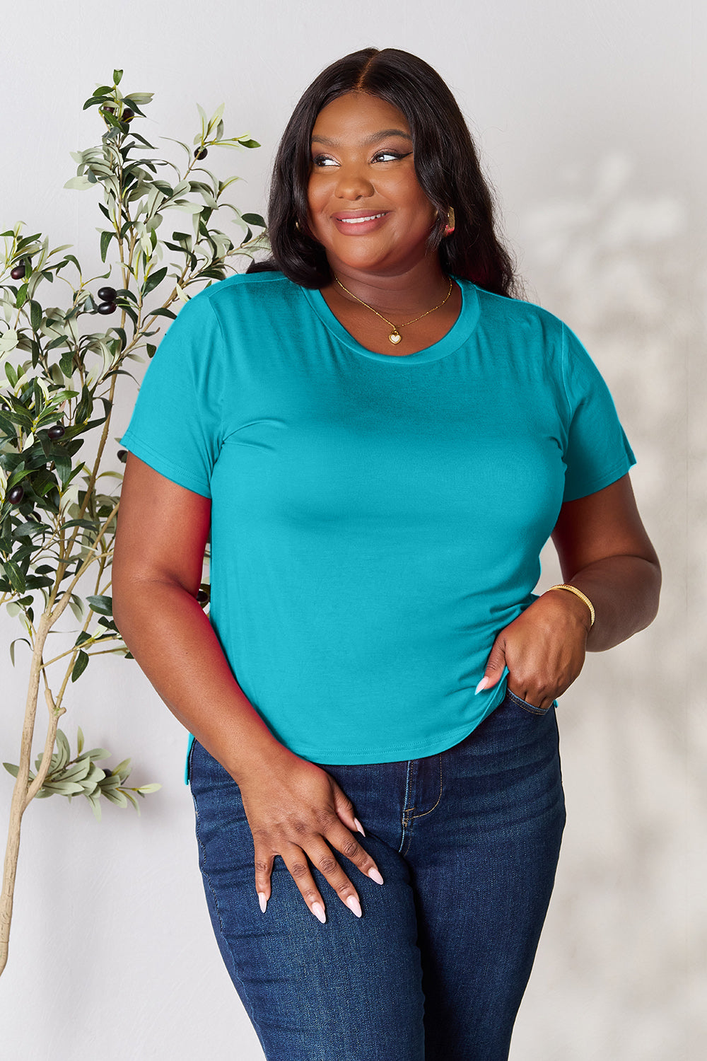 Basic Bae Full Size Round Neck Short Sleeve T-Shirt - Tote and Lounge