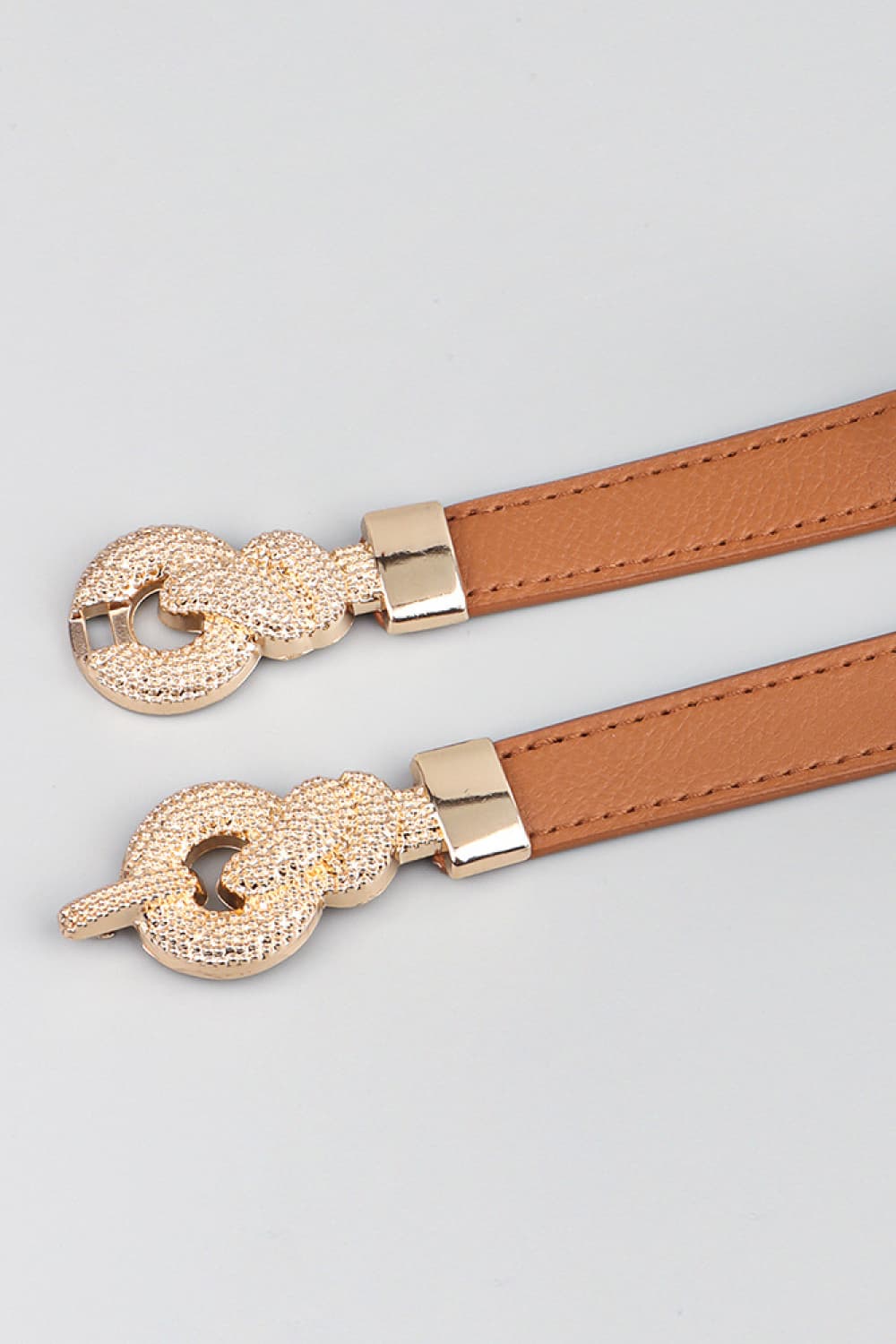 Zinc Alloy Buckle PU Leather Belt - Tote and Lounge