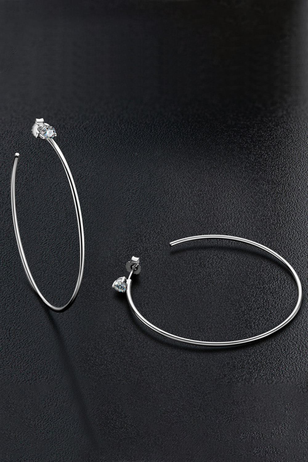 Adored 925 Sterling Silver Moissanite Hoop Earrings - Tote and Lounge