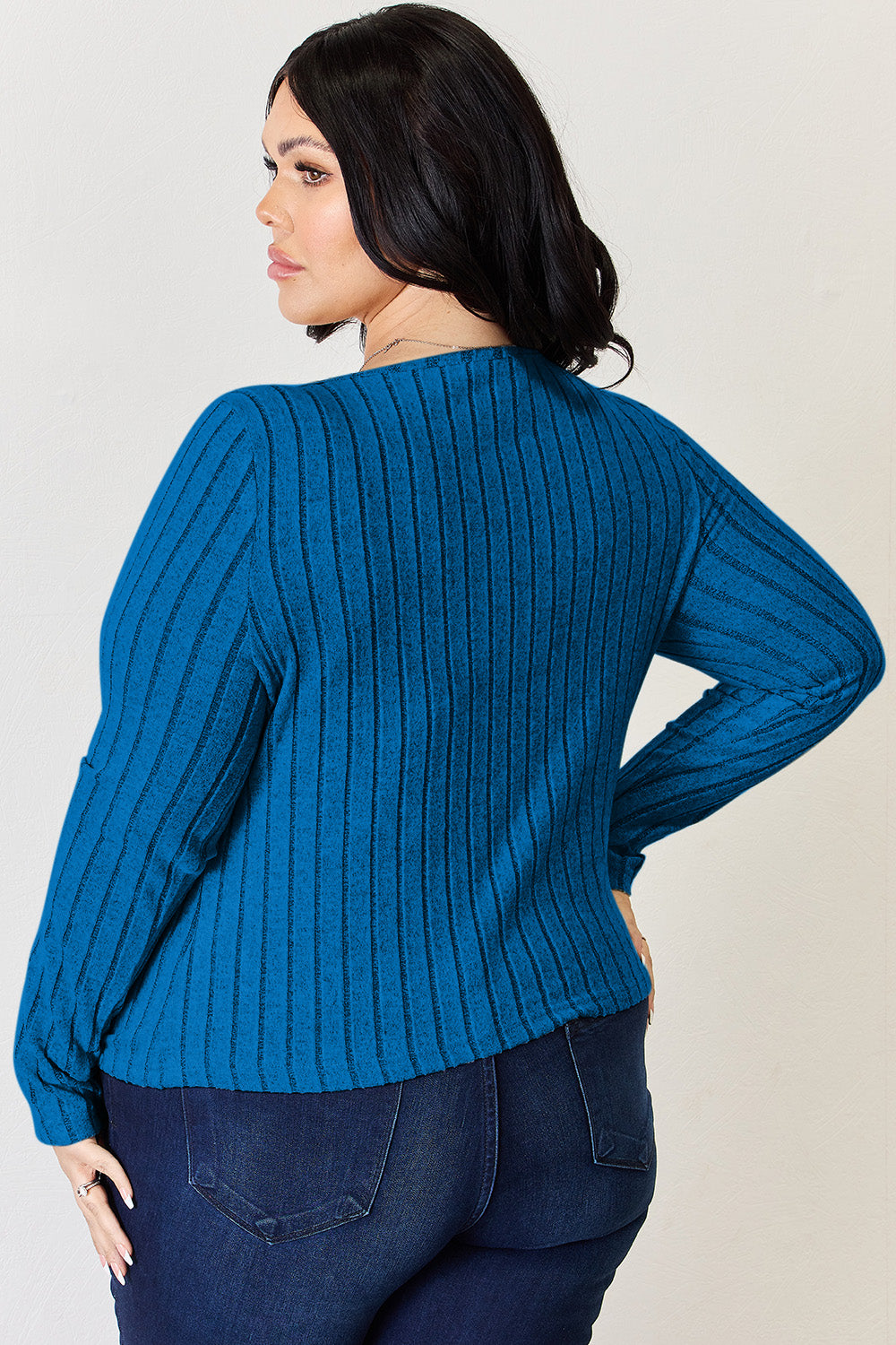 Basic Bae Full Size Ribbed Long Sleeve T-Shirt - Tote and Lounge
