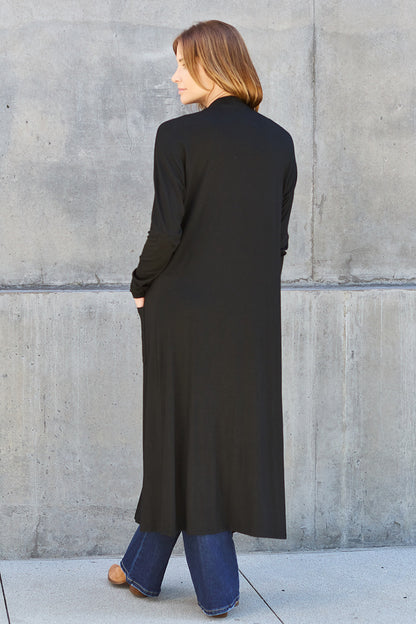Basic Bae Full Size Open Front Long Sleeve Cover Up - Tote and Lounge