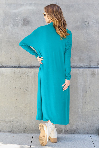 Basic Bae Full Size Open Front Long Sleeve Cover Up - Tote and Lounge