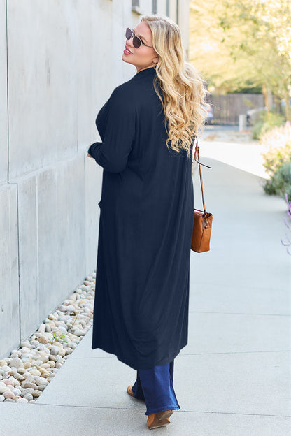 Basic Bae Full Size Open Front Long Sleeve Cover Up - Tote and Lounge