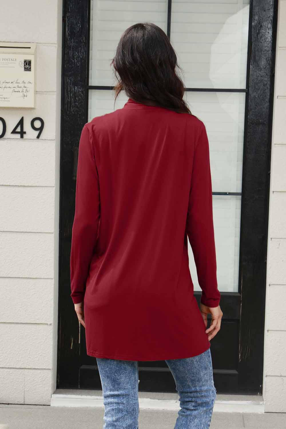 Basic Bae Full Size Open Front Long Sleeve Cardigan with Pockets - Tote and Lounge