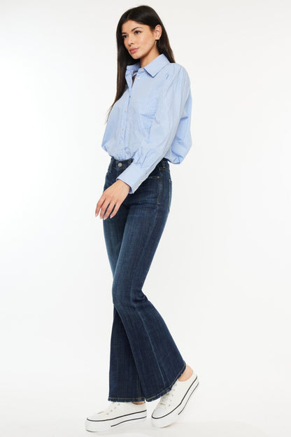 Kancan Full Size Mid Rise Flare Jeans - Tote and Lounge