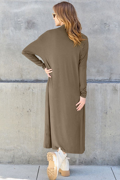 Basic Bae Full Size Open Front Long Sleeve Cover Up - Tote and Lounge