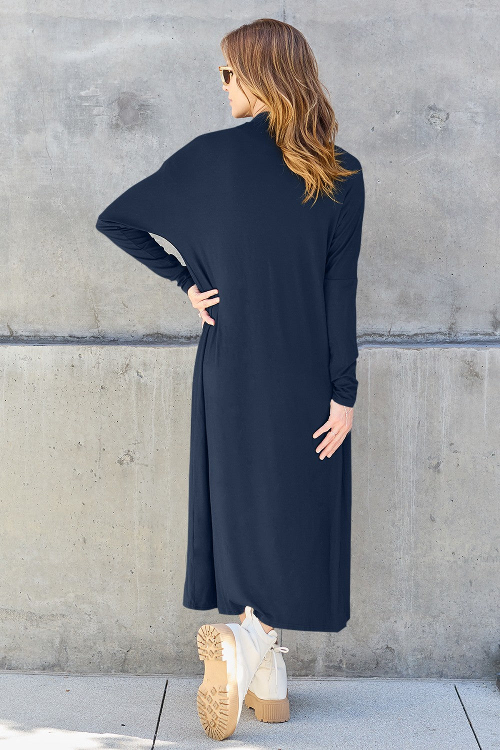 Basic Bae Full Size Open Front Long Sleeve Cover Up - Tote and Lounge