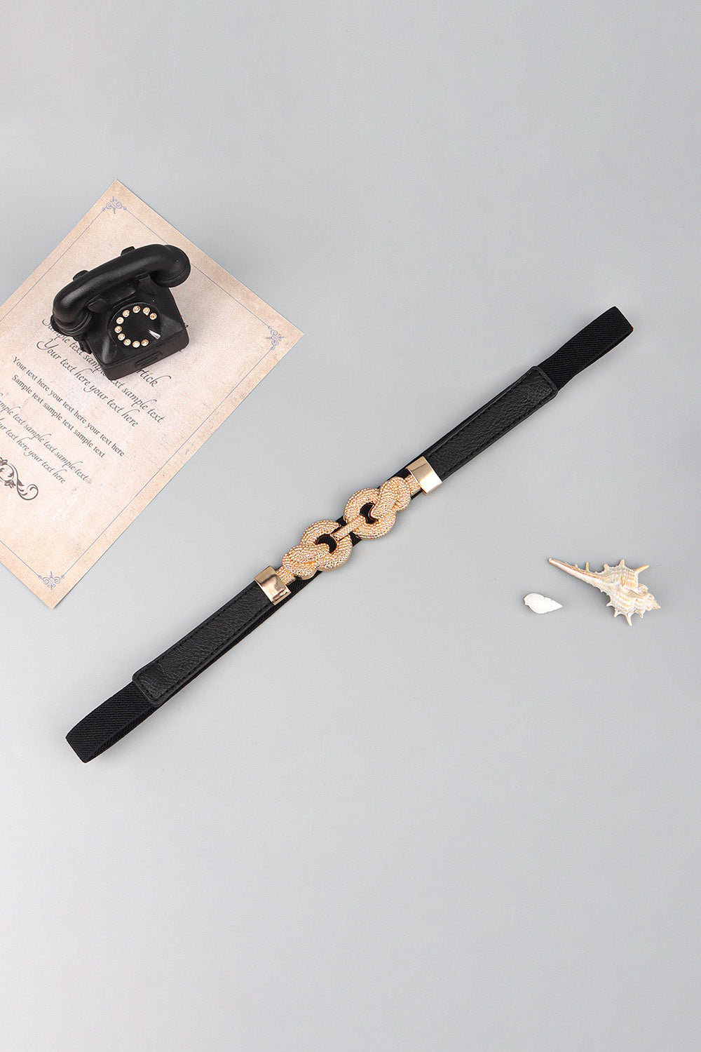 Zinc Alloy Buckle PU Leather Belt - Tote and Lounge