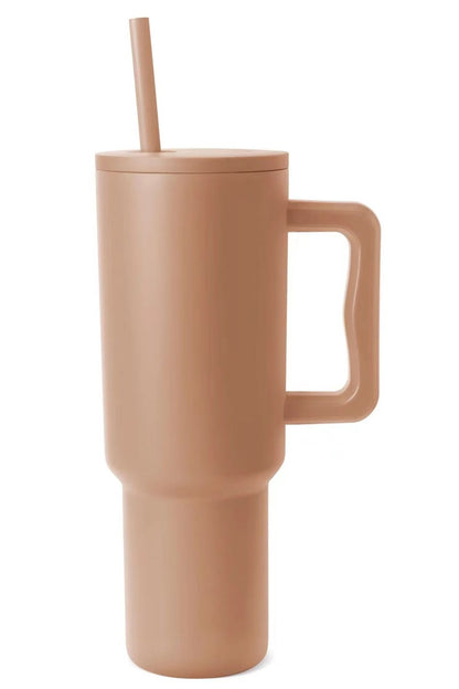 Monochromatic Stainless Steel Tumbler with Matching Straw - Tote and Lounge