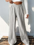 Elastic Waist Wide Leg Pants - Tote and Lounge