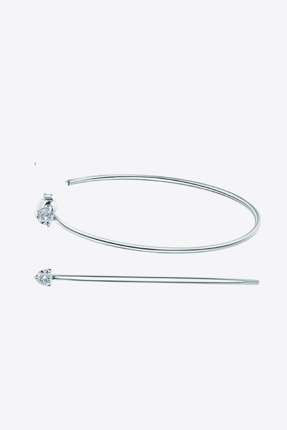 Adored 925 Sterling Silver Moissanite Hoop Earrings - Tote and Lounge
