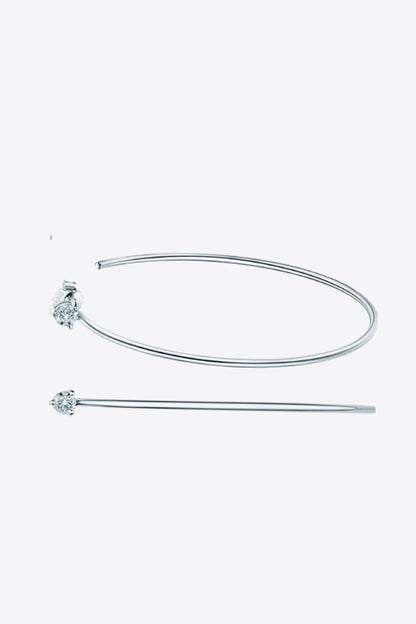 Adored 925 Sterling Silver Moissanite Hoop Earrings - Tote and Lounge