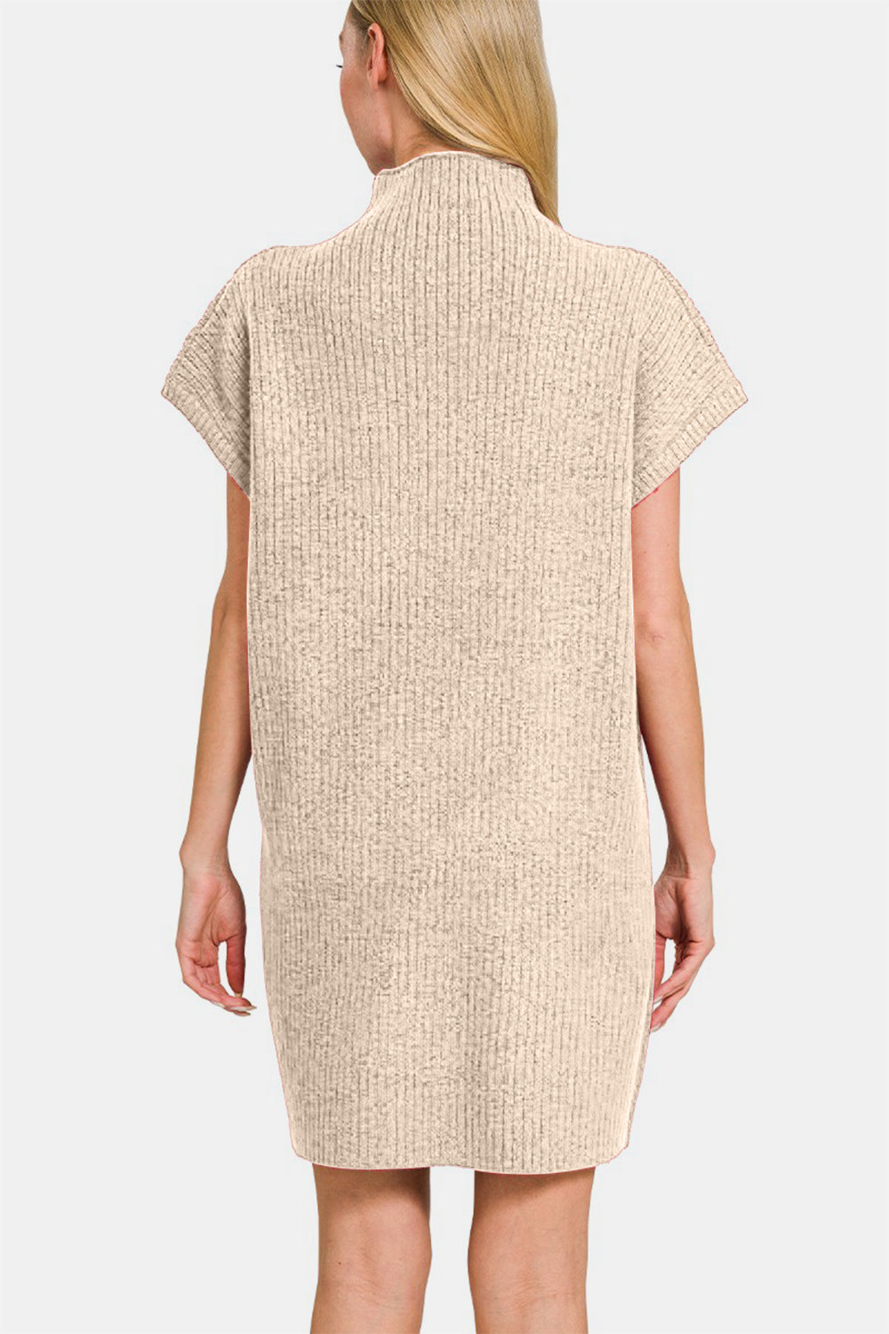 Zenana Short Sleeve Sweater Mini Dress - Tote and Lounge