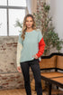 Sew In Love Full Size Color Block Drop Shoulder Sweater - Tote and Lounge