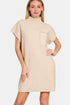 Zenana Short Sleeve Sweater Mini Dress - Tote and Lounge