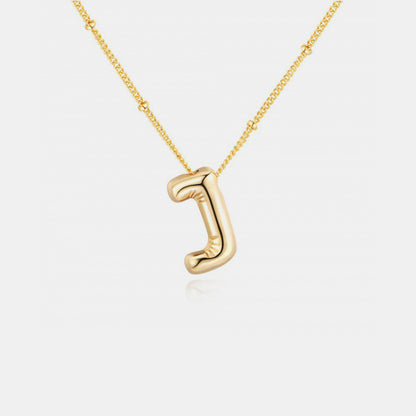 Gold-Plated Letter Pendant Necklace