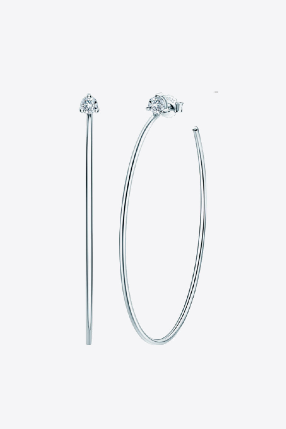 Adored 925 Sterling Silver Moissanite Hoop Earrings - Tote and Lounge