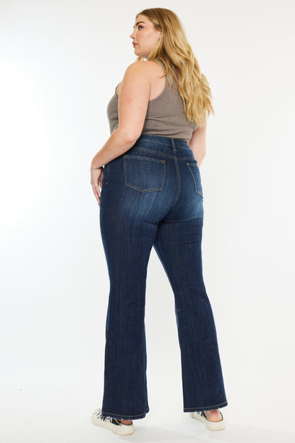 Kancan Full Size Mid Rise Flare Jeans - Tote and Lounge