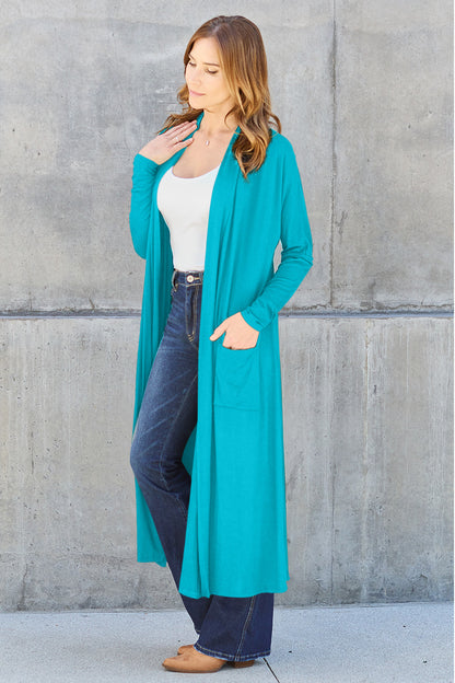 Basic Bae Full Size Open Front Long Sleeve Cover Up - Tote and Lounge