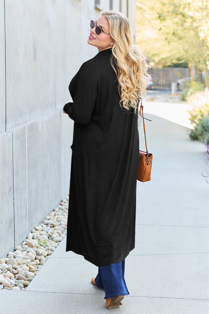 Basic Bae Full Size Open Front Long Sleeve Cover Up - Tote and Lounge