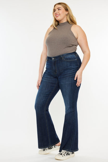 Kancan Full Size Mid Rise Flare Jeans - Tote and Lounge