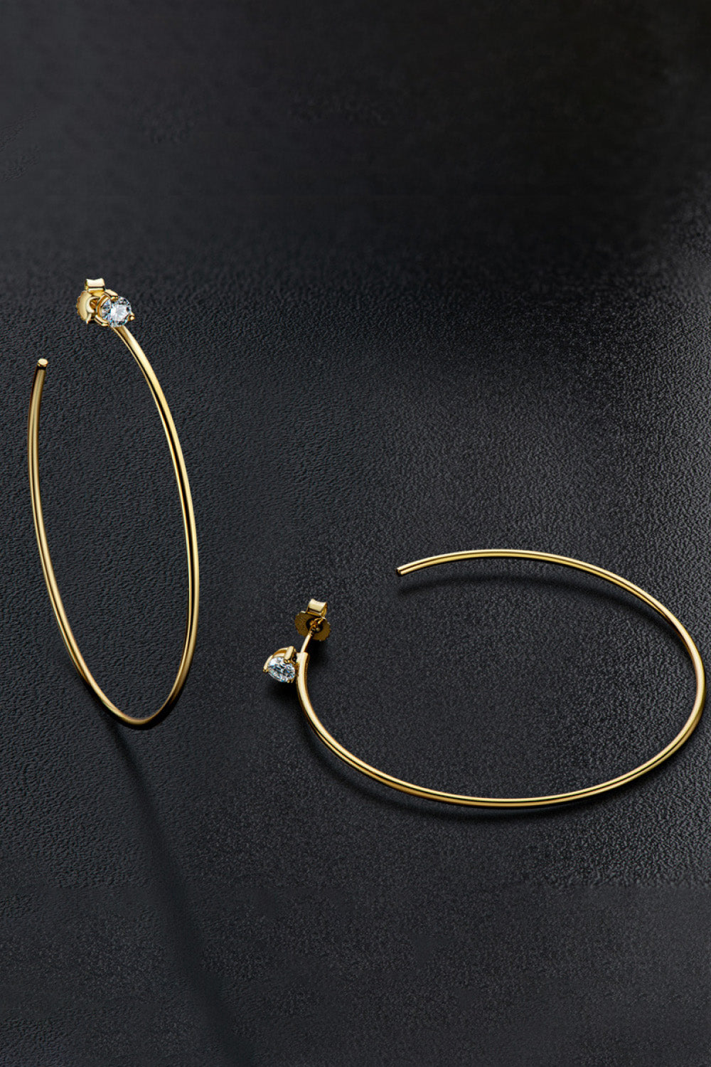 Adored 925 Sterling Silver Moissanite Hoop Earrings - Tote and Lounge