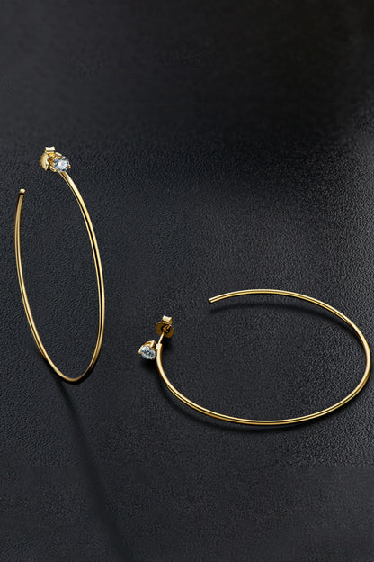 Adored 925 Sterling Silver Moissanite Hoop Earrings - Tote and Lounge