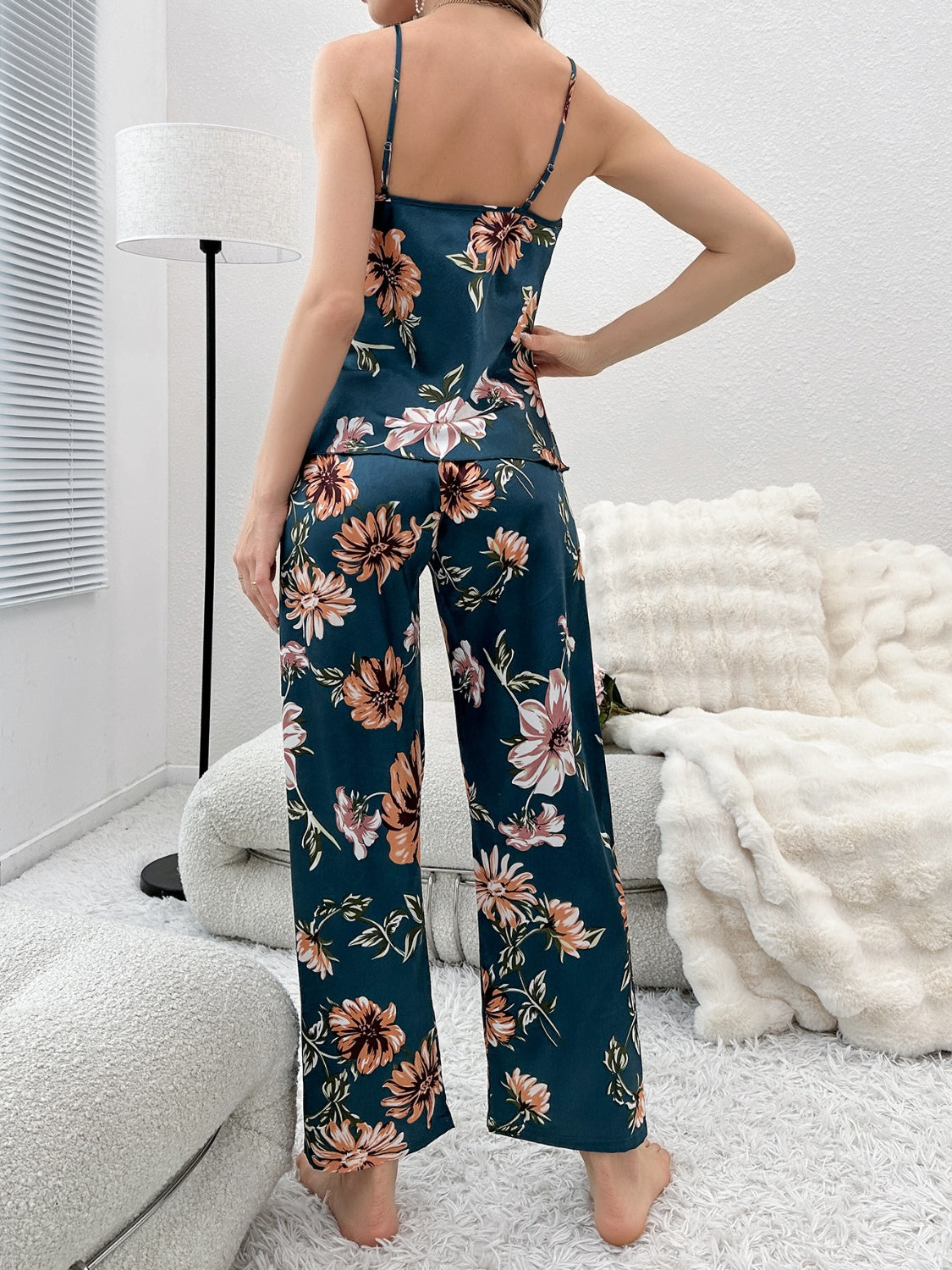 Plunge Cami and Pants Lounge Set